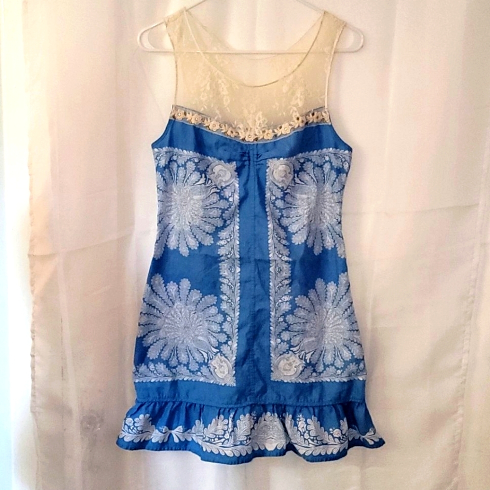 Free People Denim & Lace Dress